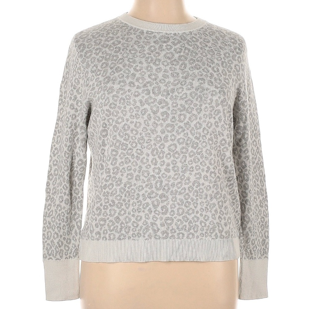 Leopard Print Gray Sweater